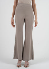 High-Waist Straight-Leg Pants with Embellished Line