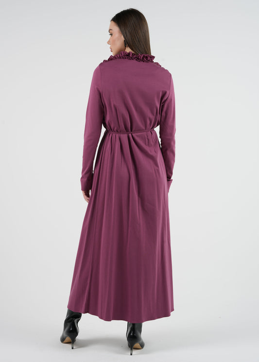 Floral Appliqué Wrap Maxi Dress