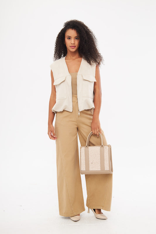 Large Front Pockets Sleeveless Gilet