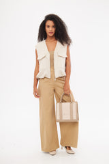 Large Front Pockets Sleeveless Gilet
