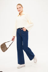 Straight Leg Solid Classic Denim Trouser