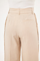 Stripped Two-Toned Wide Leg Trousers