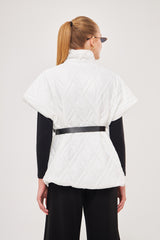 Short Sleeves Bomber Textured Jacket