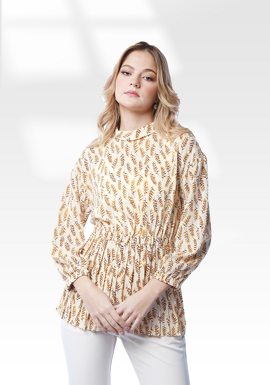 2205049- Collar Neck Blouse - Montania Shop