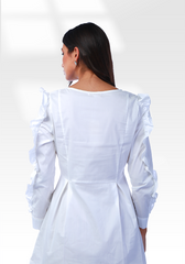 2205118- Ruffled Sleeve Blouse - Montania Shop