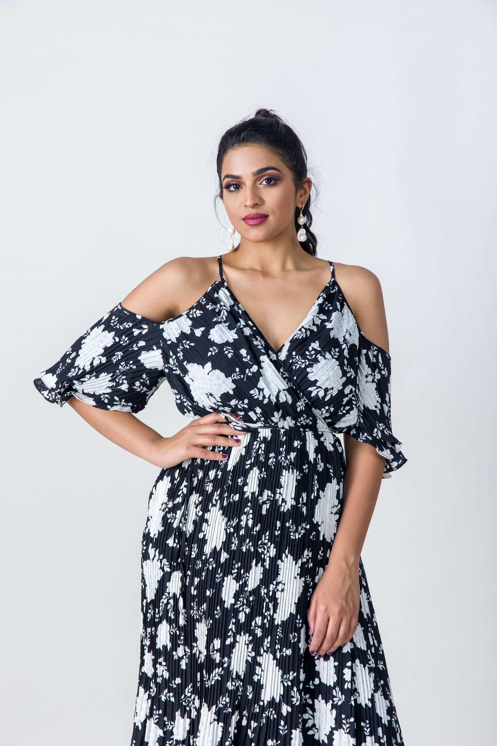 Montania 2206118 Open Shoulder Wrap Dress Black XL