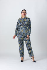 2304004- Linen Printed Pants - Montania Shop