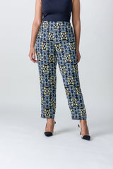 2304004- Linen Printed Pants - Montania Shop