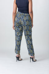 2304004- Linen Printed Pants - Montania Shop