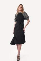 2306003- Puff Sleeve Dress - Montania Shop