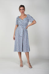 2306011- Smoke chambray Dress - Montania Shop