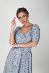 2306011- Smoke chambray Dress - Montania Shop