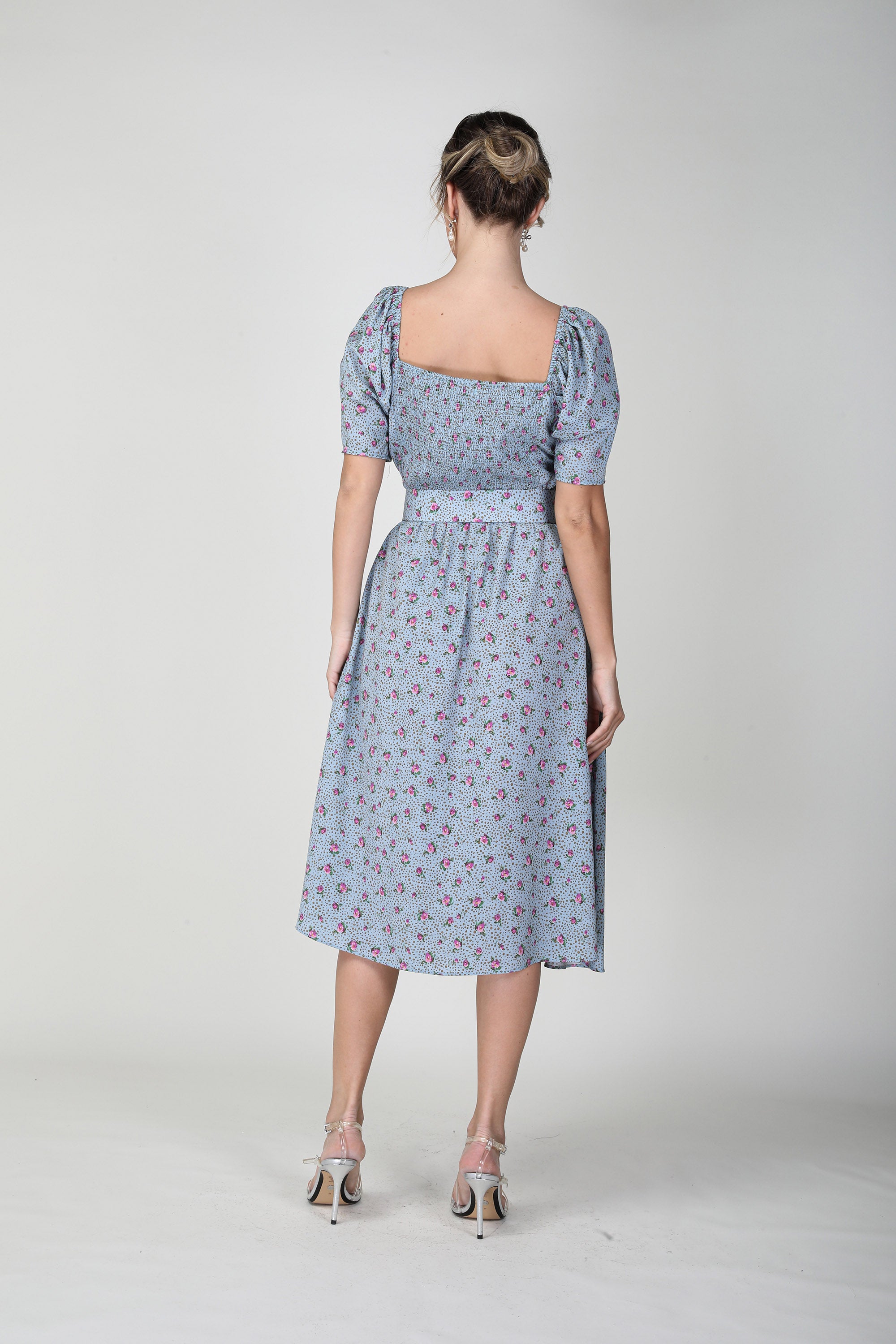 2306011- Smoke chambray Dress - Montania Shop