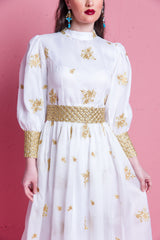 2306043- Bishop Sleeve Maxi Dress - Montania Shop