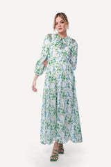 2343003- Floral Print Maxi Dress - Montania Shop