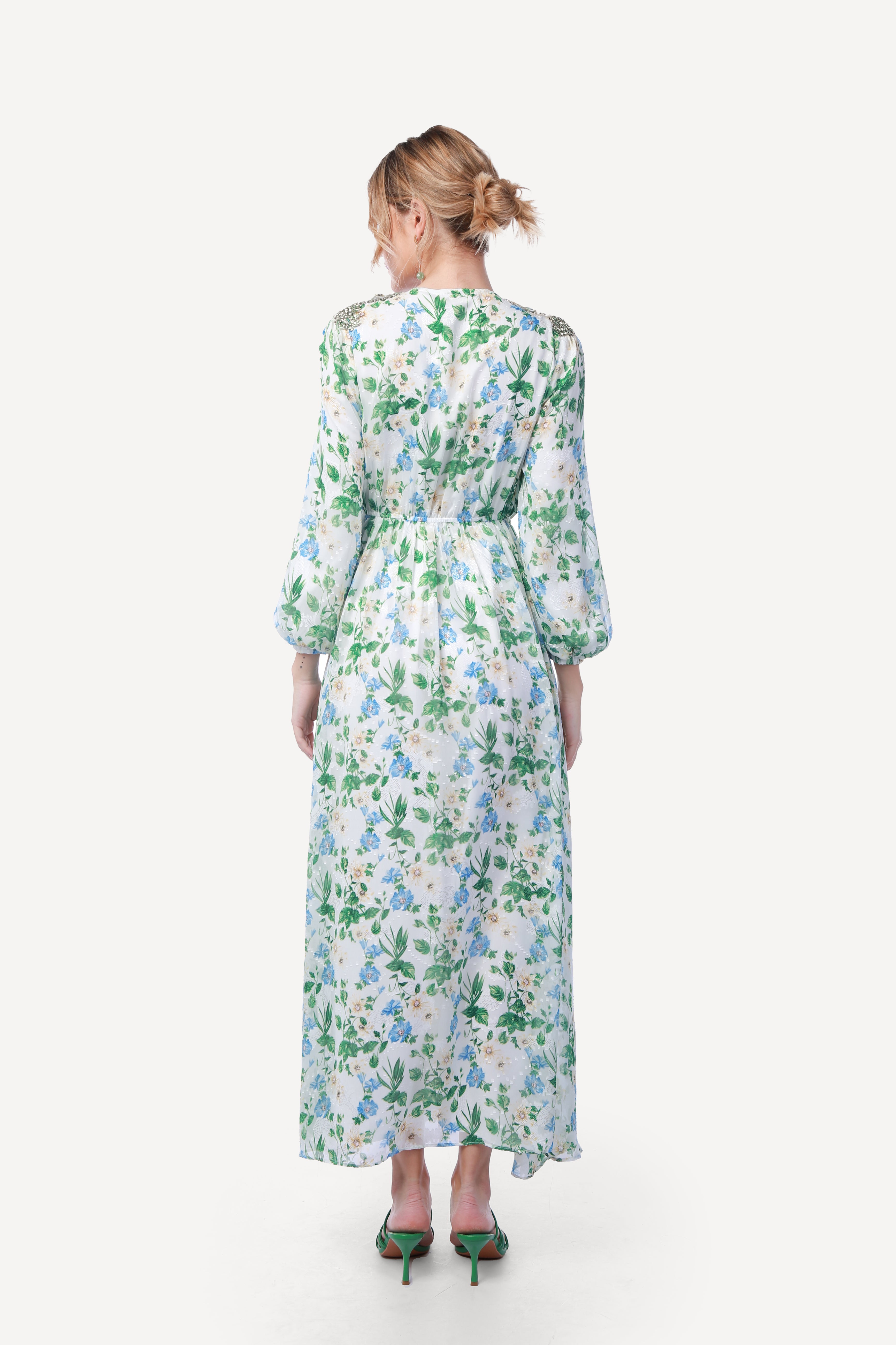 2343003- Floral Print Maxi Dress - Montania Shop