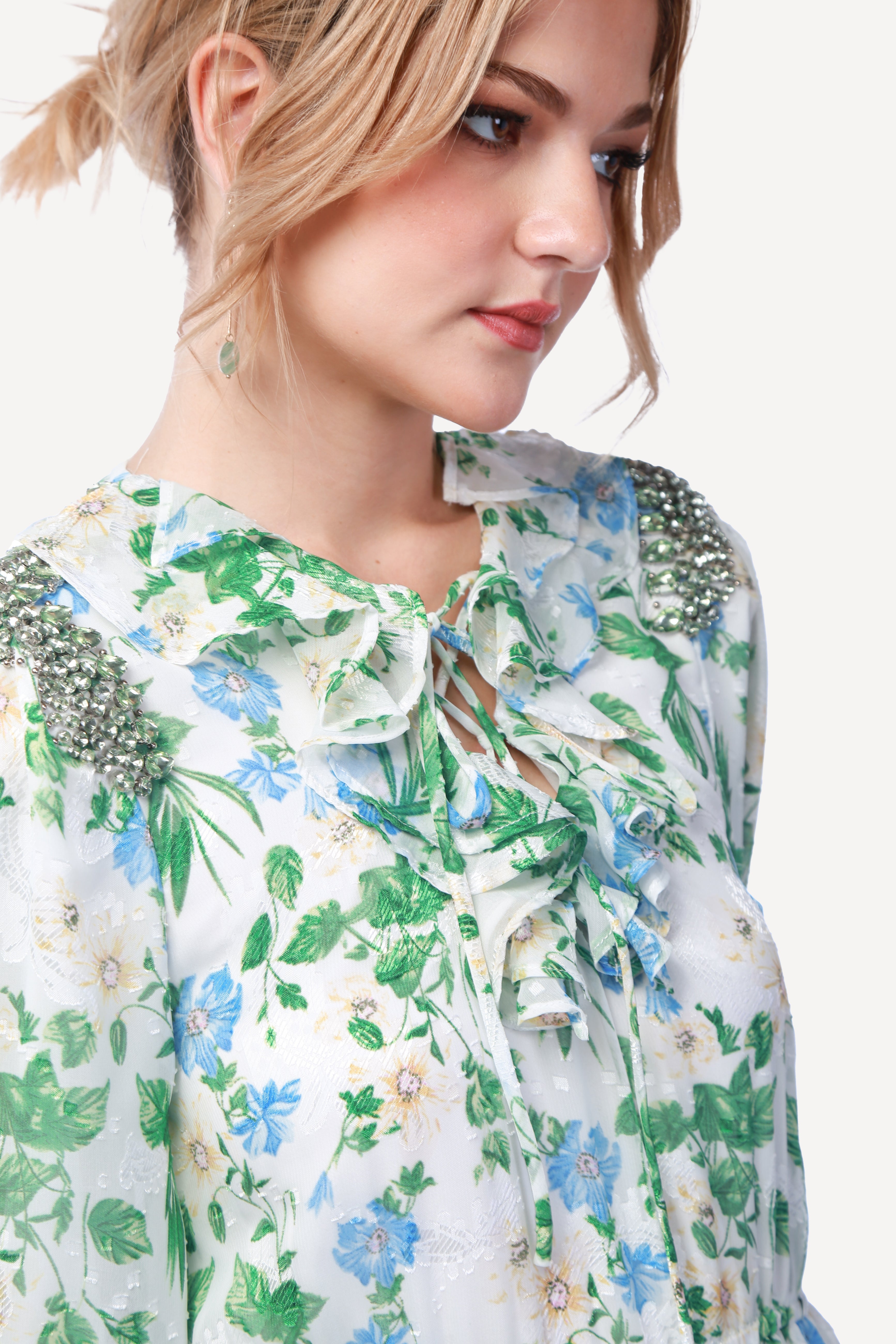 2343003- Floral Print Maxi Dress - Montania Shop