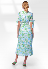 2306006-  Floral Print Wrap Dress - Montania Shop